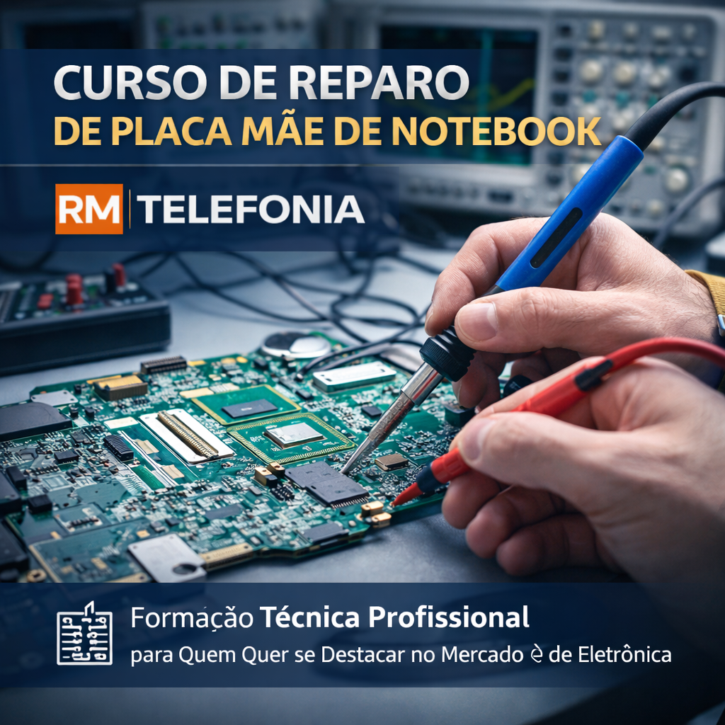 Escola de Curso de Reparo de Placa Mãe de Notebook – RM Telefonia - Formação Técnica Profissional para Quem Quer se Destacar no Mercado de Eletrônica