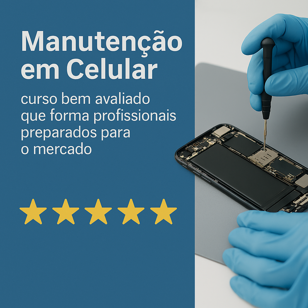 Manutenção em Celular curso bem avaliado que forma profissionais preparados para o mercado ⭐⭐⭐⭐⭐ - RM Telefonia