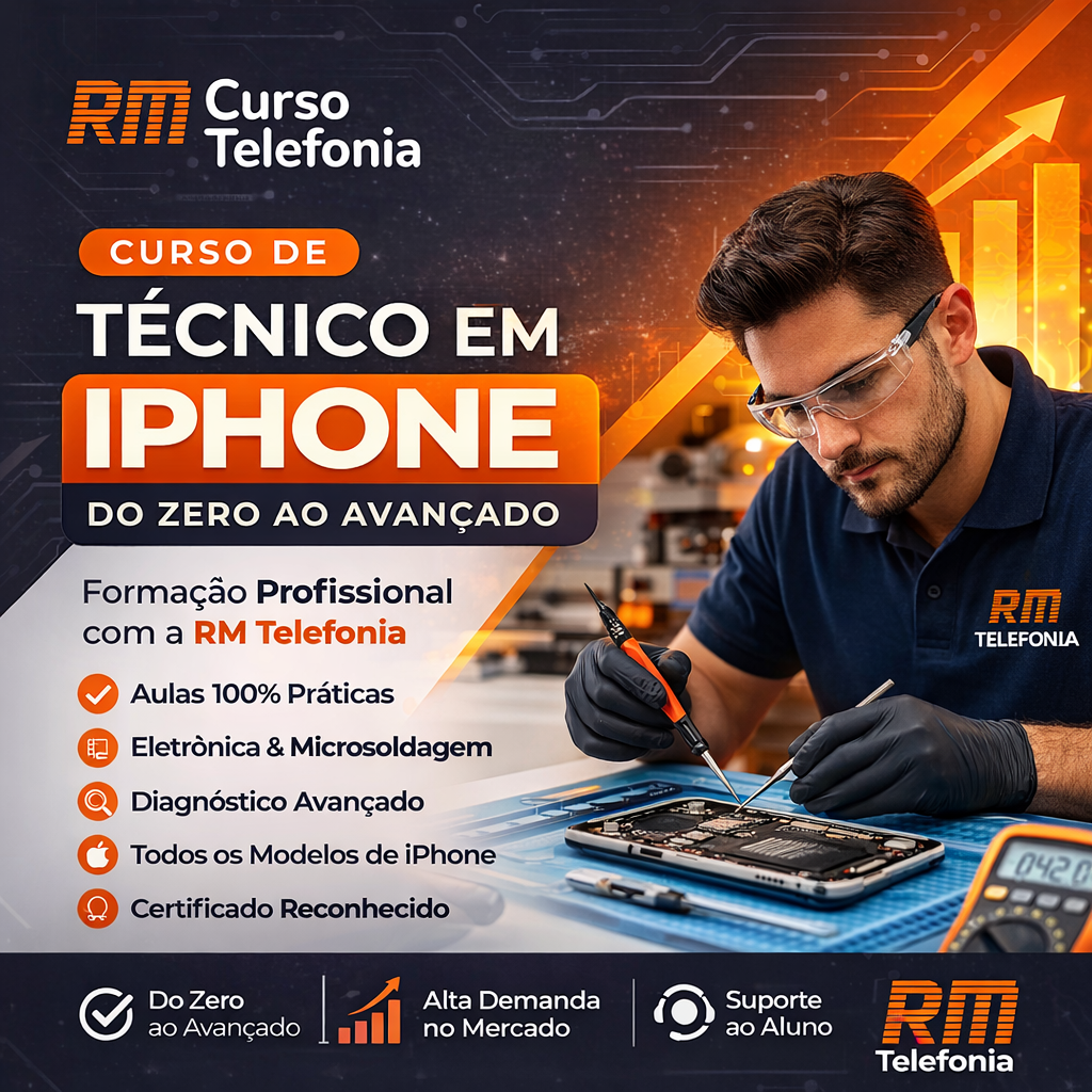 Curso de Técnico em iPhone do Zero ao Avançado Formação Profissional com a RM Telefonia