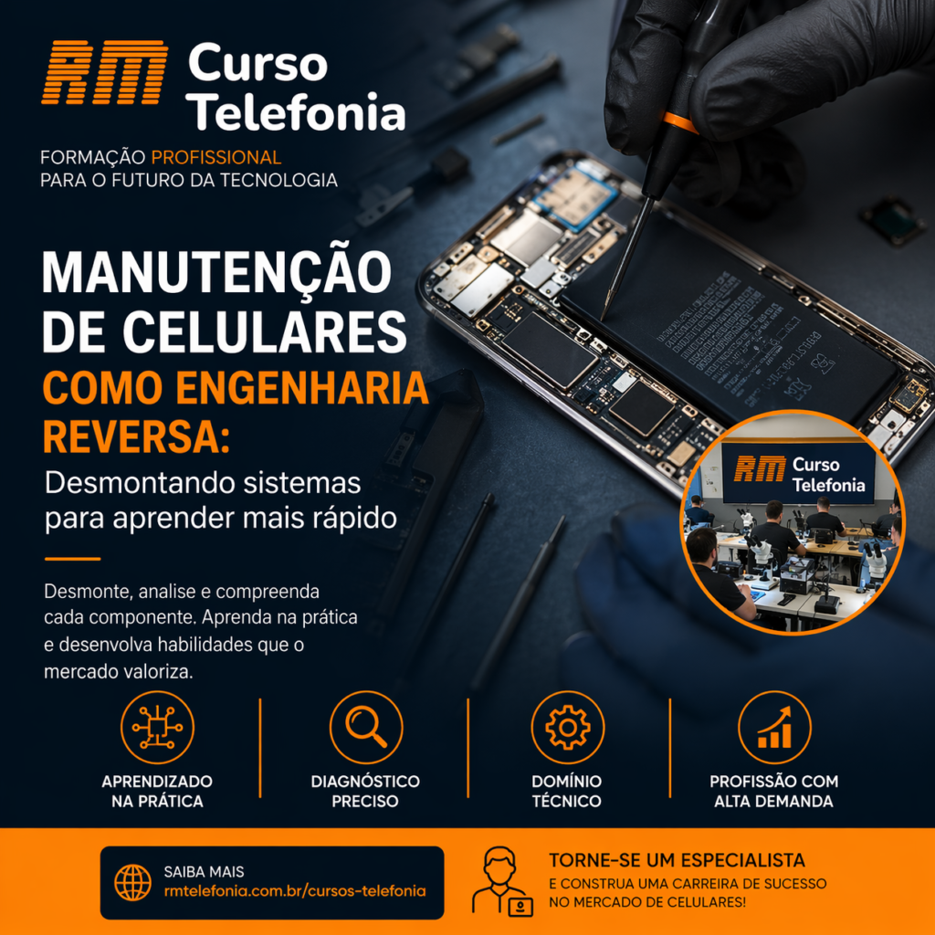 Manutenção de Celulares como Engenharia Reversa Desmontando Sistemas para Aprender Mais Rápido - RM Telefonia