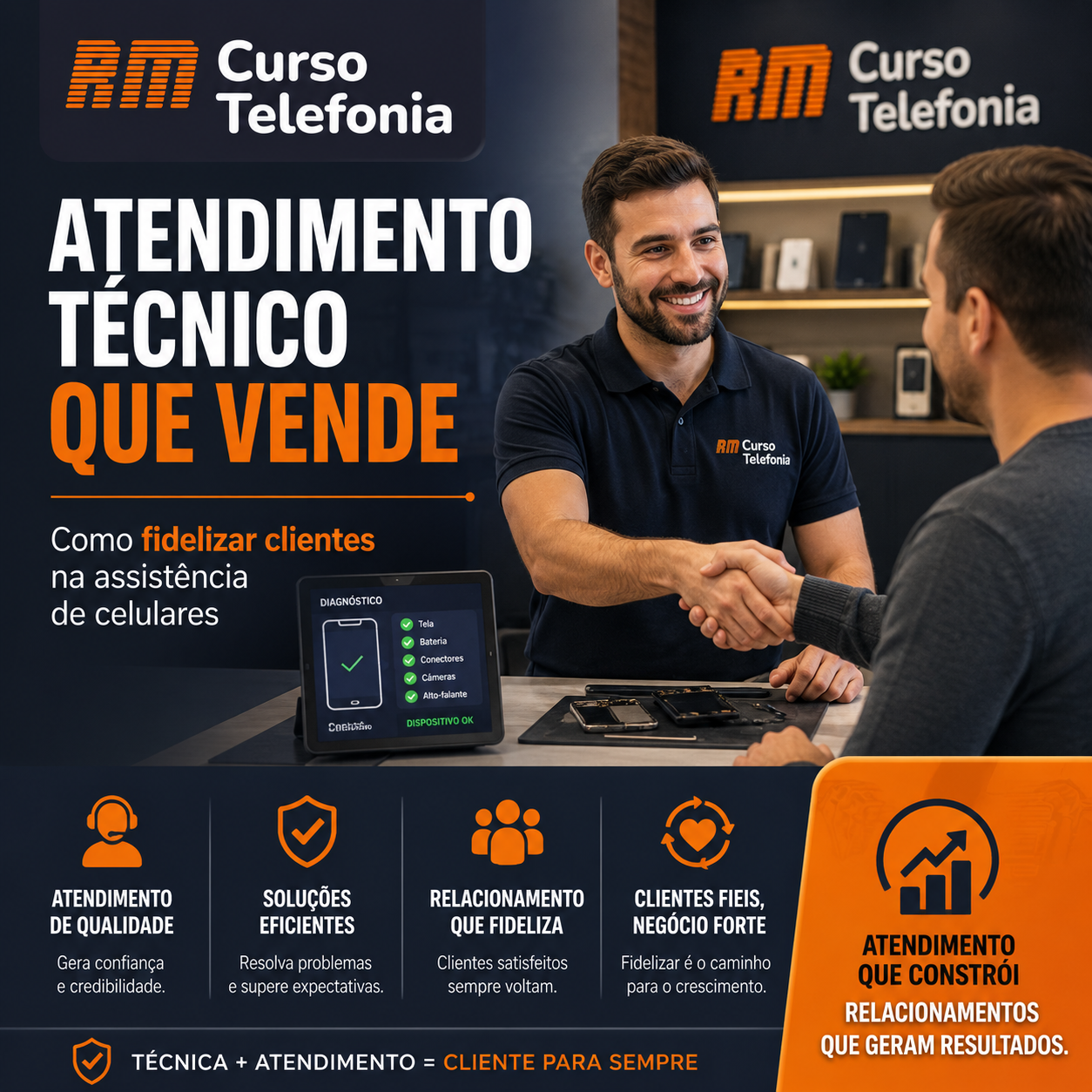 Atendimento técnico que vende Como fidelizar clientes na assistência de celulares