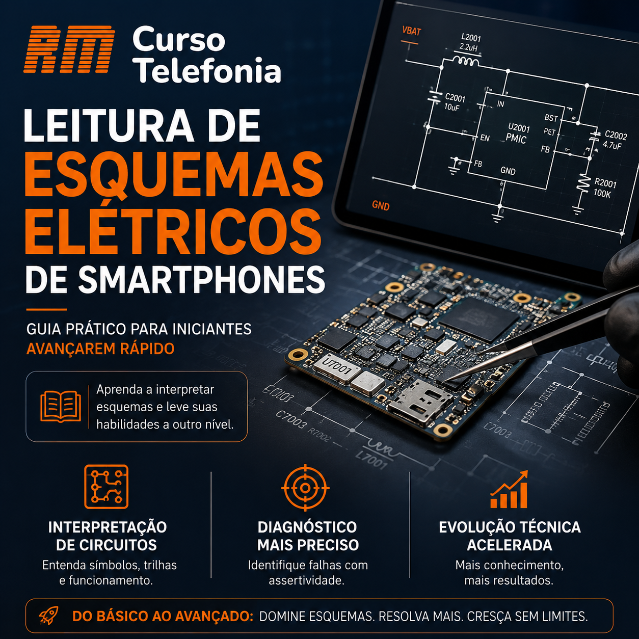 Leitura de esquemas elétricos de smartphones guia prático para iniciantes avançarem rápido