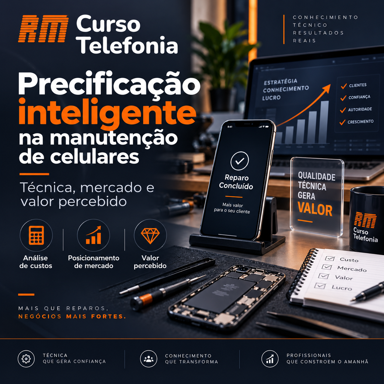 Precificação inteligente em manutenção de celulares técnica, mercado e valor percebido